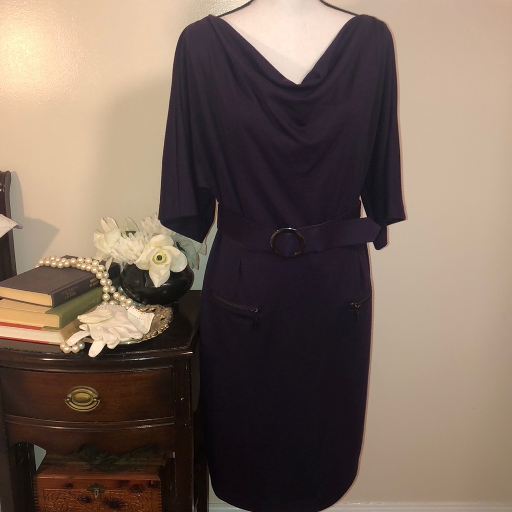 Jessica Howard plum colored knit dress size 14